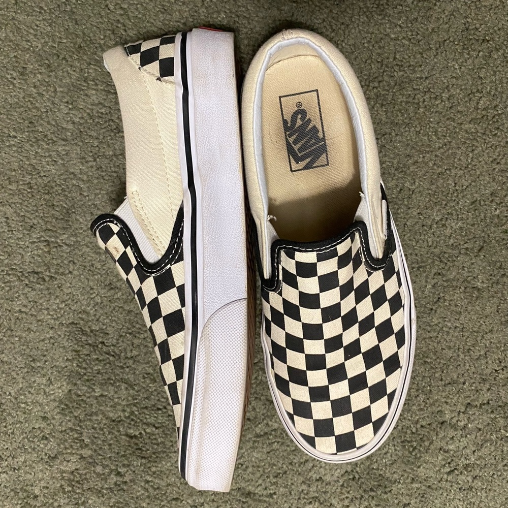 checkered slip on vans